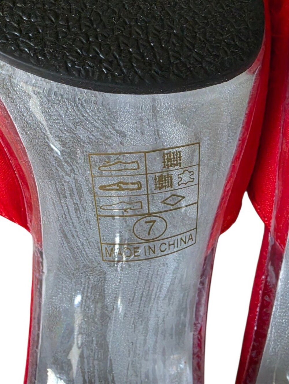 Ellie Shoes Red Marabou Feather Clear Heel Boudoir Mules Y2K Size 7 - Picture 7 of 11